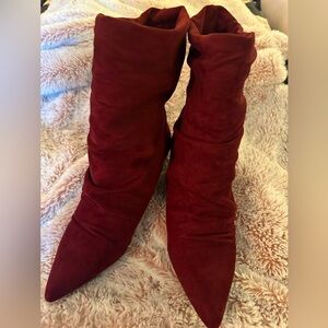 Red Suede Women's Boots